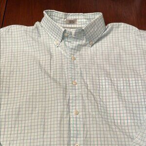 Peter Millar Crown Finish Blue and White Casual Button Down Shirt 100% cotton L